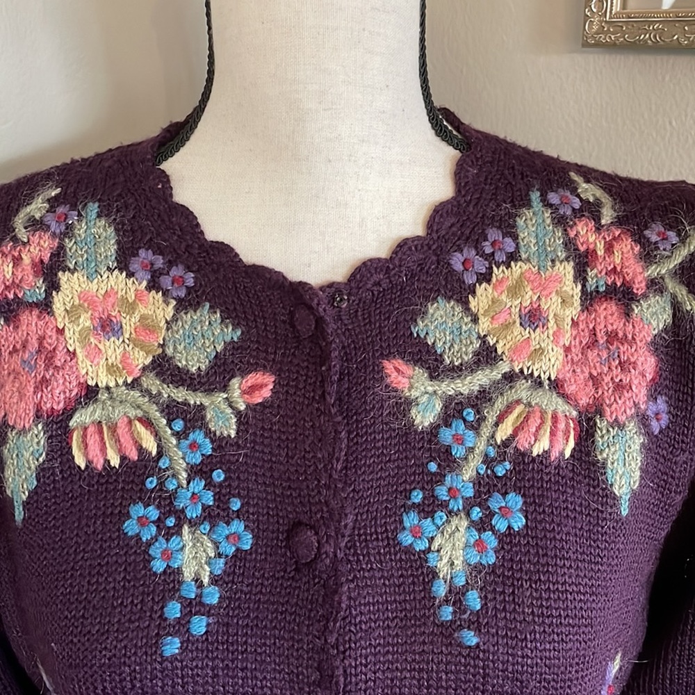 Herman Geist hand embroidered wool sweater